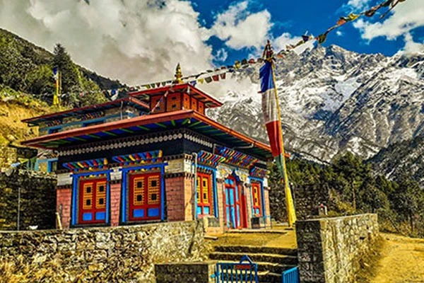 Couple at scenic Bhutan viewpoint